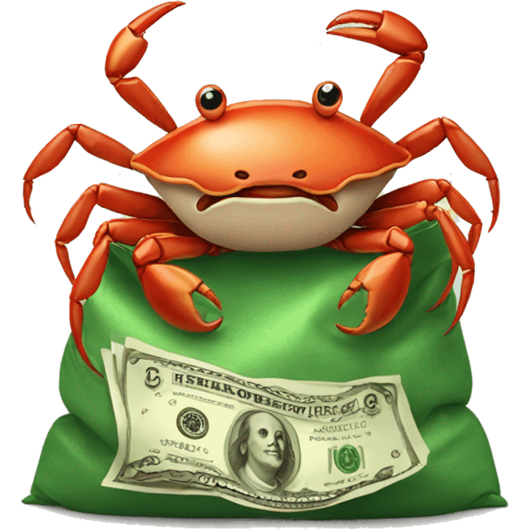 crab with a bag of money emoji