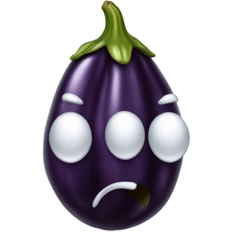 black eggplant with drool emoji