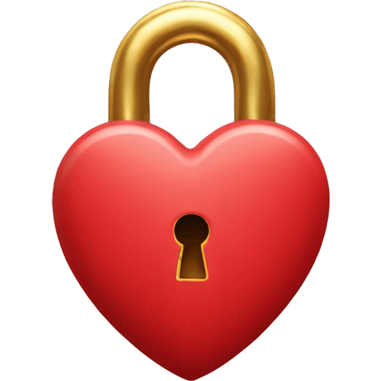 Red heart with gold lock  emoji