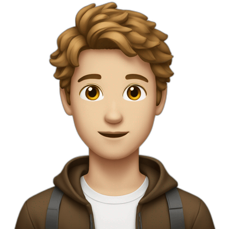 A white 19 years Boy Brown hair emoji