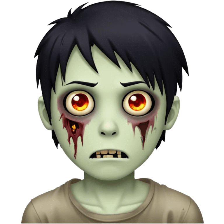 boy zombie with black hair emo emoji