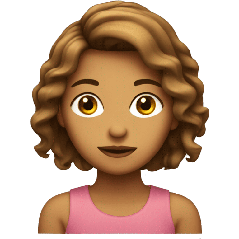 Chica con pelo marron emoji