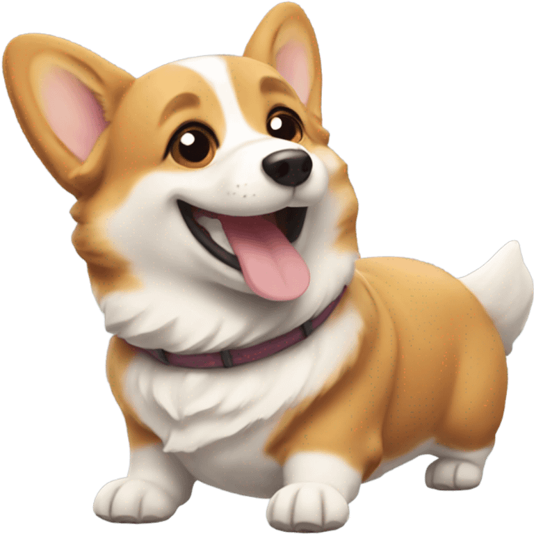 Happy corgi emoji