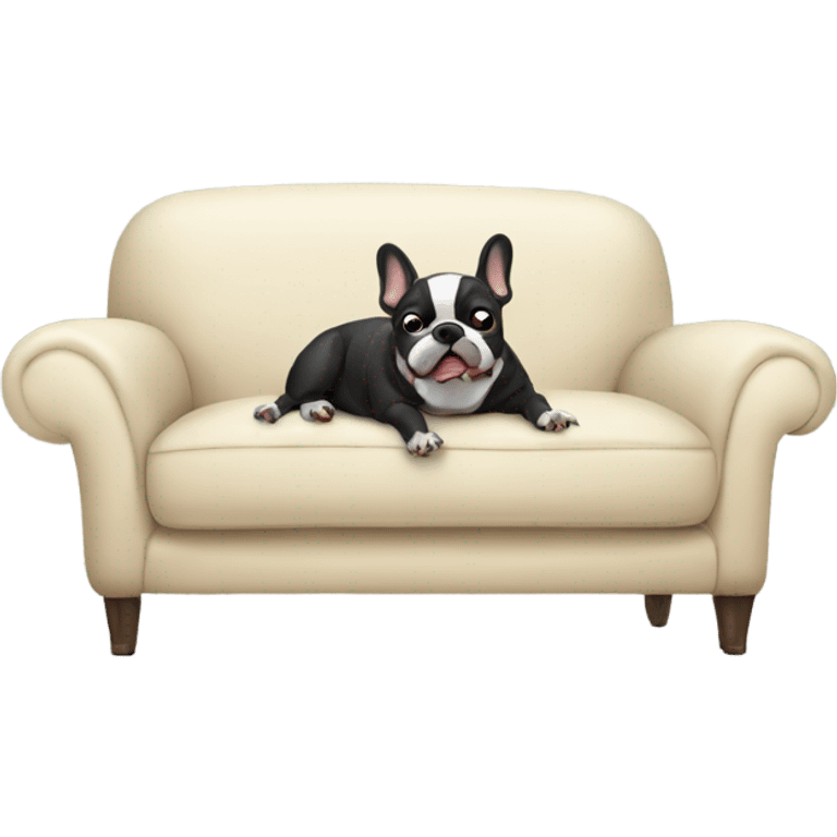 French bulldog farting on the couch emoji