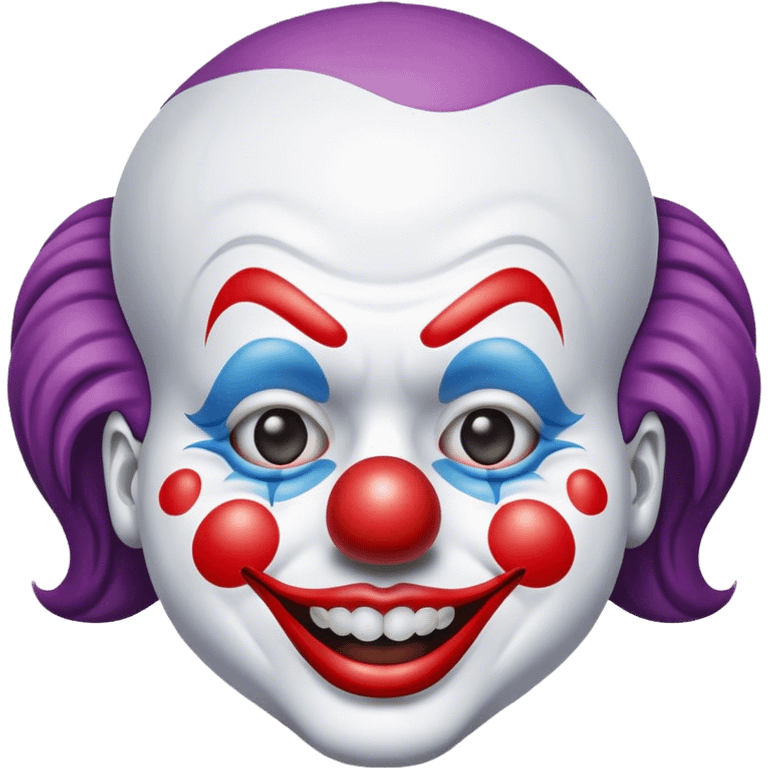 clown face emoji taking off a clown mask emoji