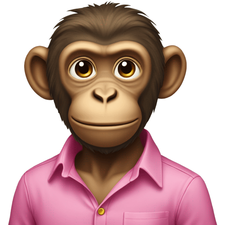 Monkey wearing pink shirt emoji