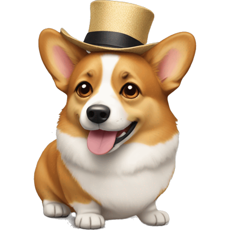 Corgi wearing hat emoji