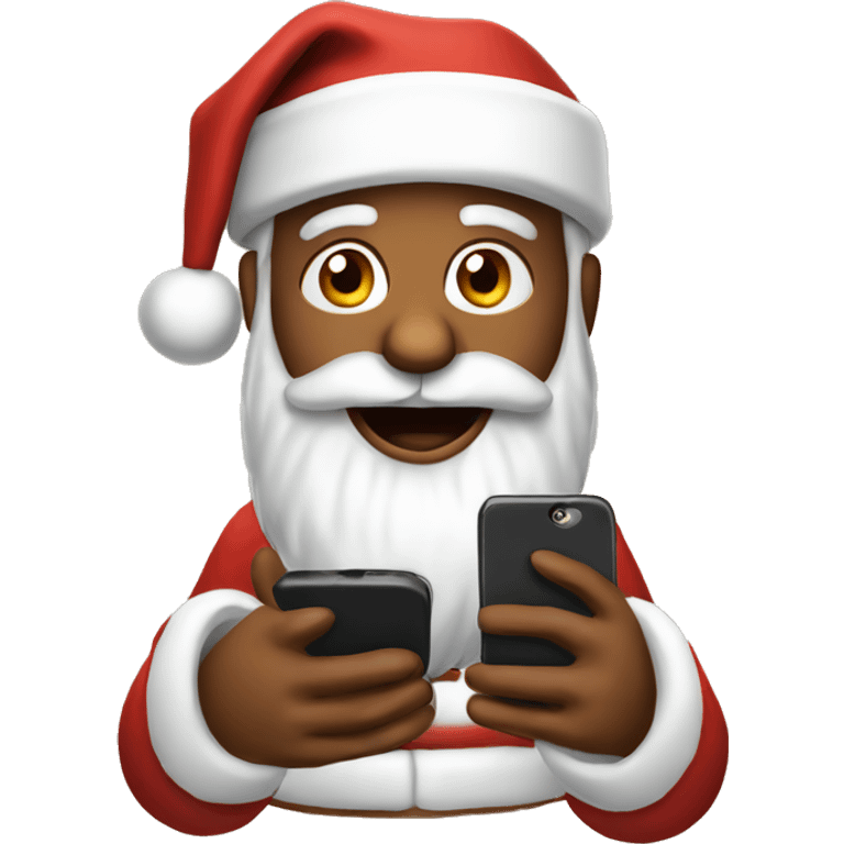 Santa clause using an iPhone emoji