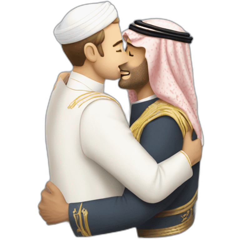 Macron hug a arab prince emoji