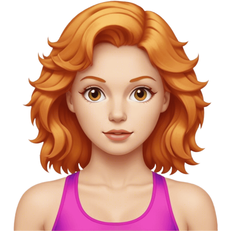 Strawberry Blonde woman in 80s exercise clothing emoji