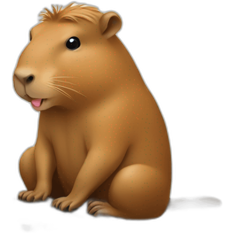 Capybara working on the laptop emoji