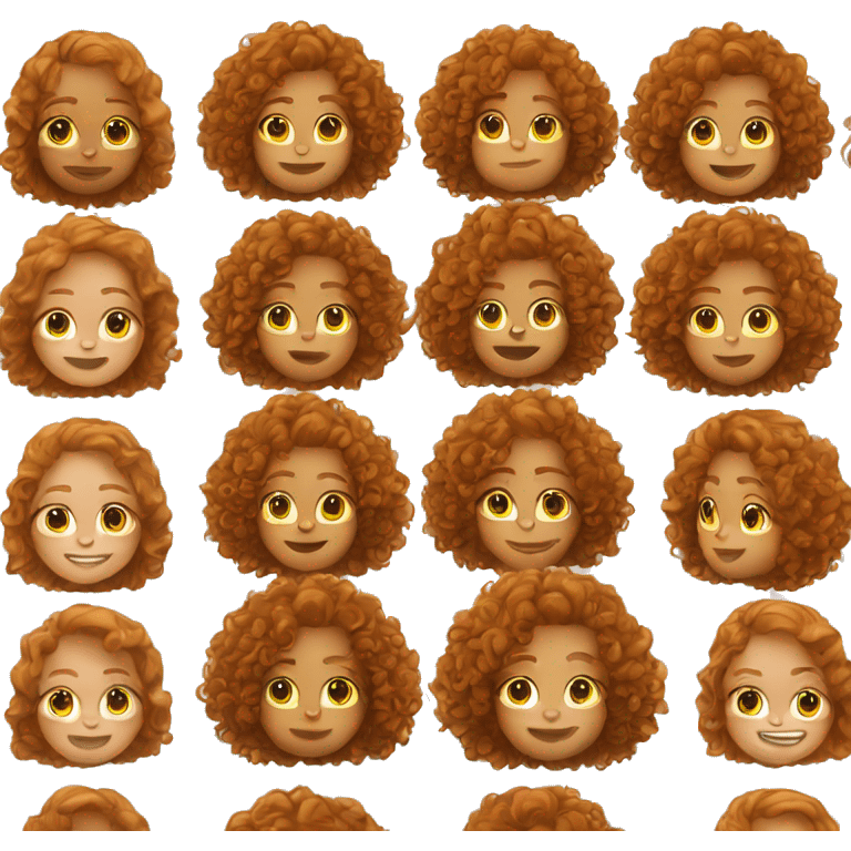 Ginger curly haired girl emoji