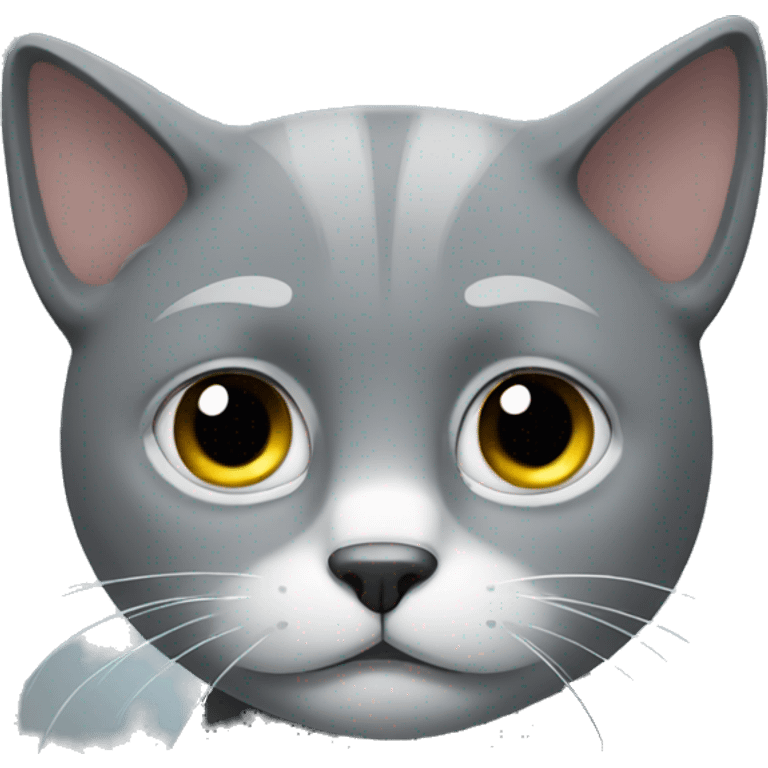 Disappointed grey cat emoji