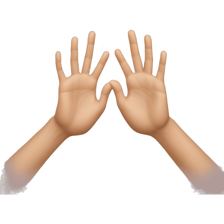 symmetrical hands put together, tips of fingers touching emoji