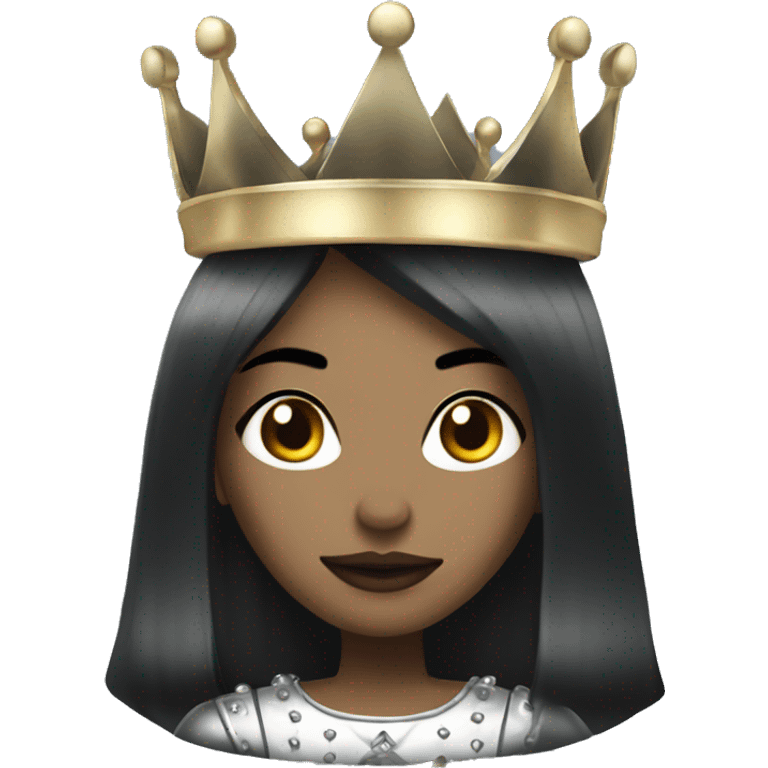 gothic queen with silver crown black hair emoji