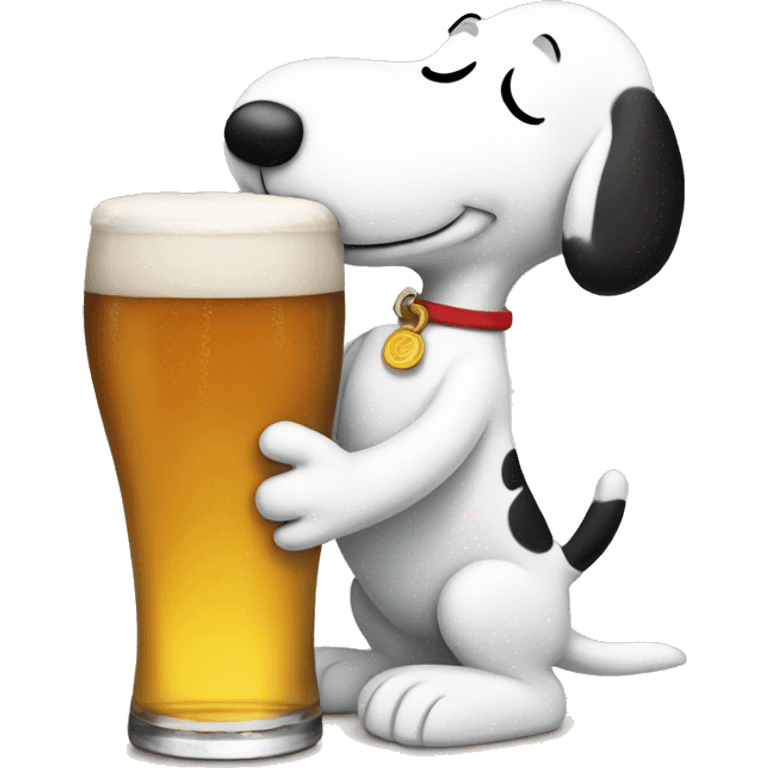 Snoopy drinking a beer emoji