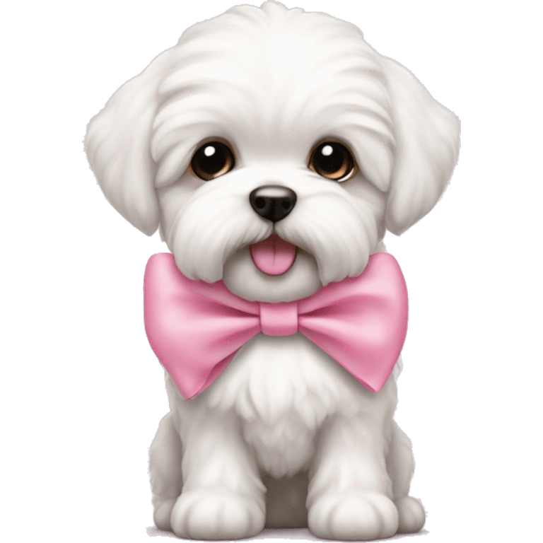 Schichon puppy pink bow emoji