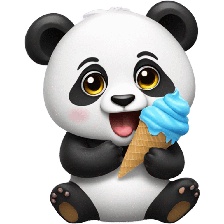 Panda eating ice cream and singing the song  emoji