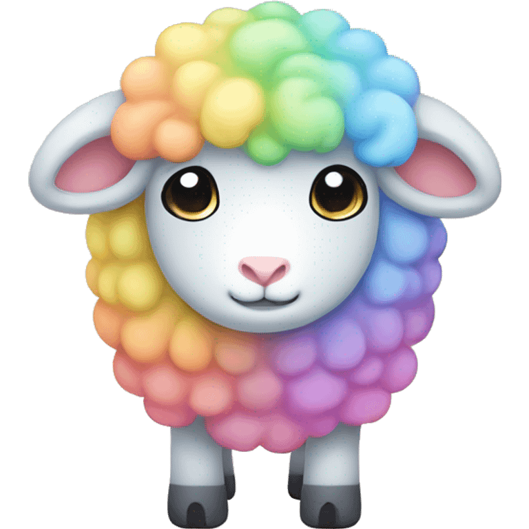 Kawaii rainbow pastel sheep  emoji