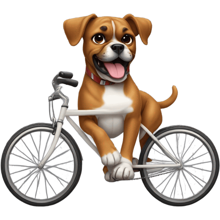 Boxer dog riding a bicycle  emoji