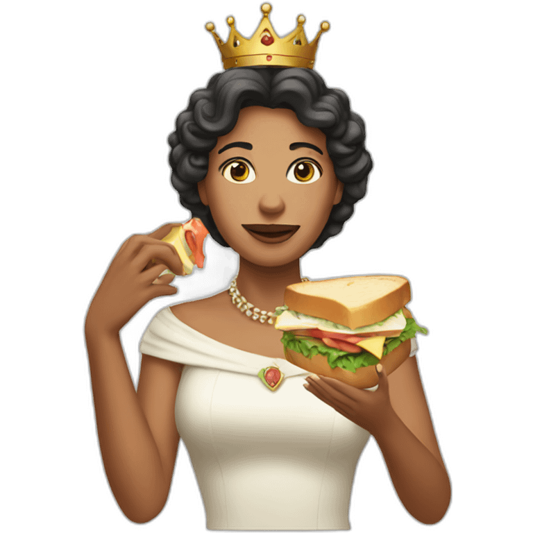 Queen eating a sandwich emoji