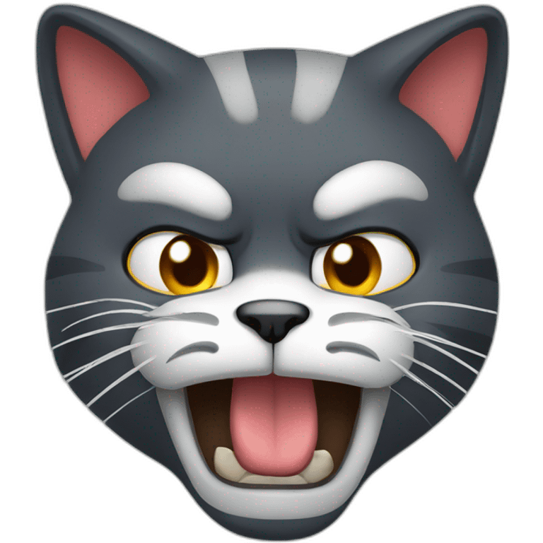 a close up of a angry cat character character cartoon emoji