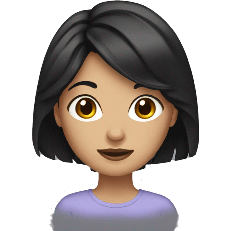 woman with black hair emoji