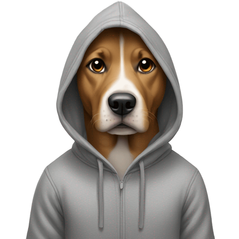 Dog wearing a hoodie emoji