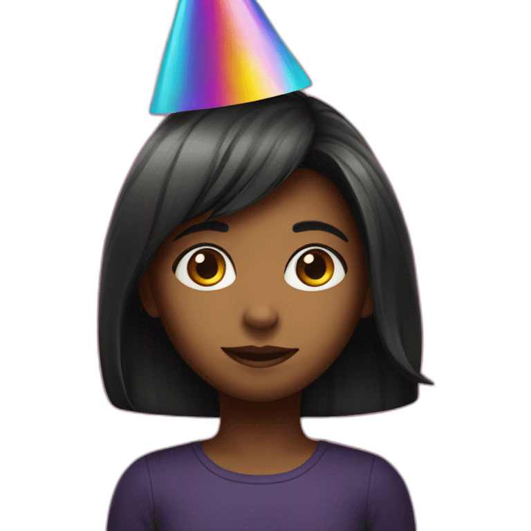 girl with party hat emoji