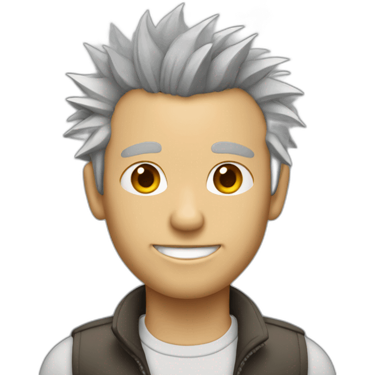 light complexion man with spiked gray hair emoji