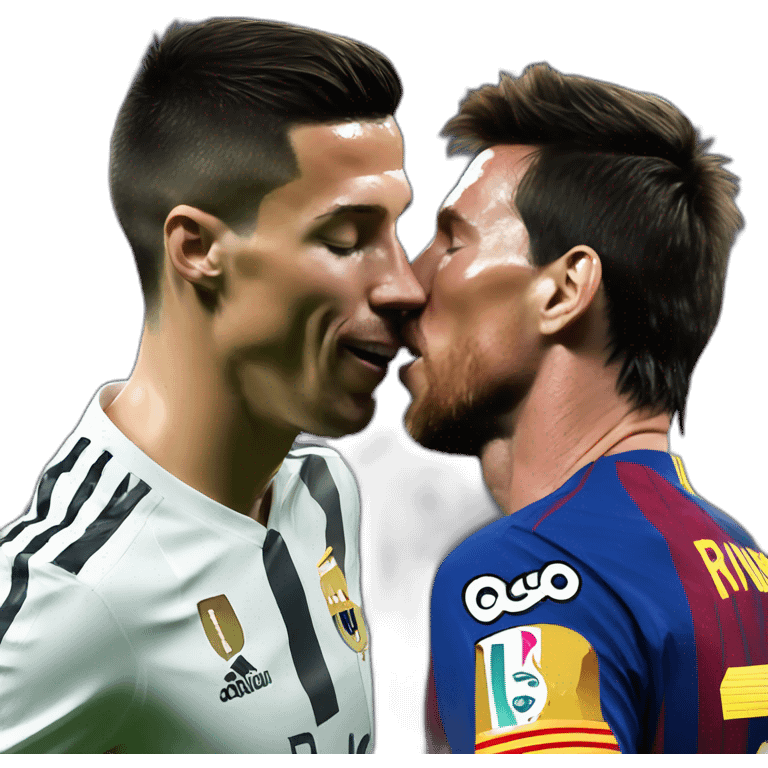 Ronaldo kissing messi emoji