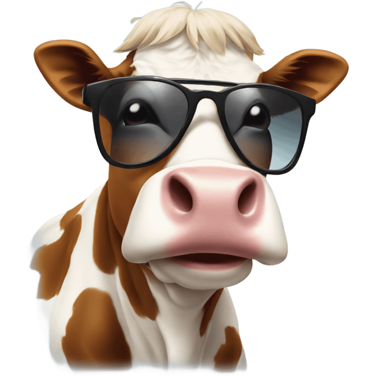 Cow with sunglasses  emoji