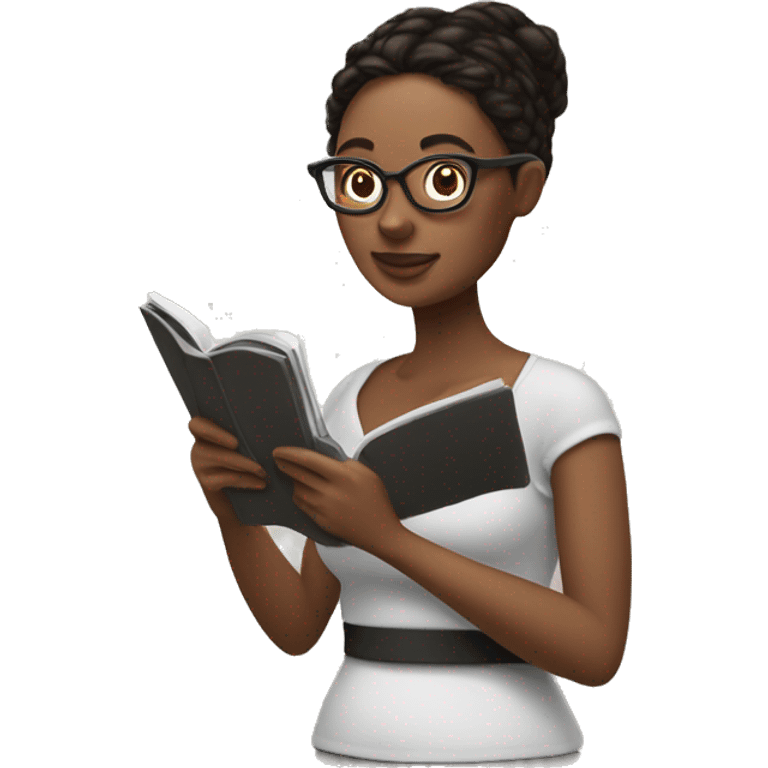 Woman reading on a kindle oasis emoji