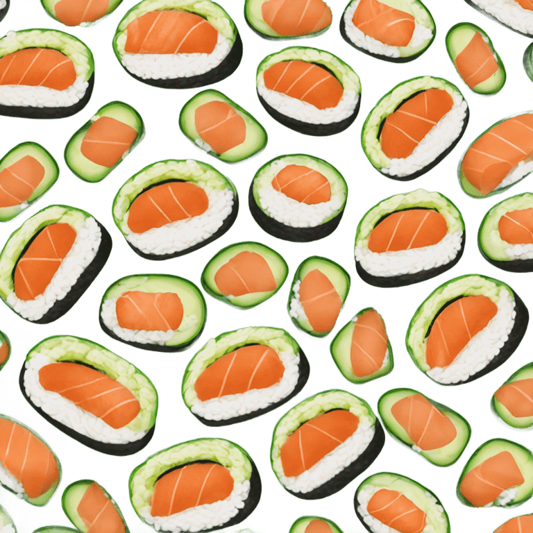 Salmon avocado sushi roll emoji