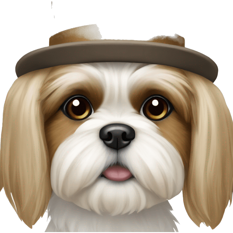 Shih tzu with hat emoji