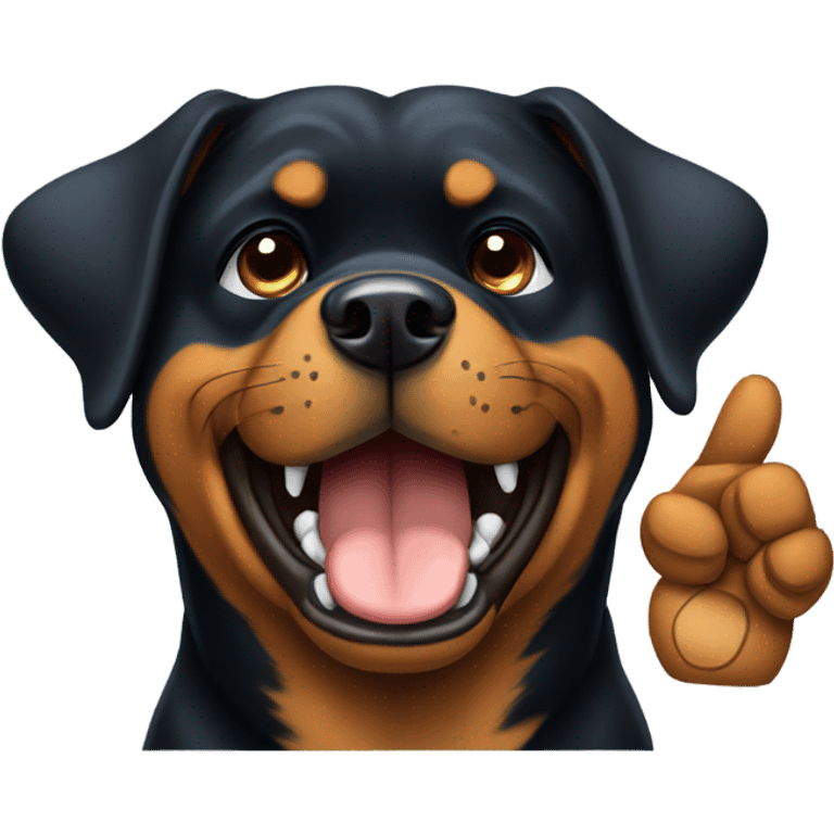 Rottweiler giving a thumbs up  emoji