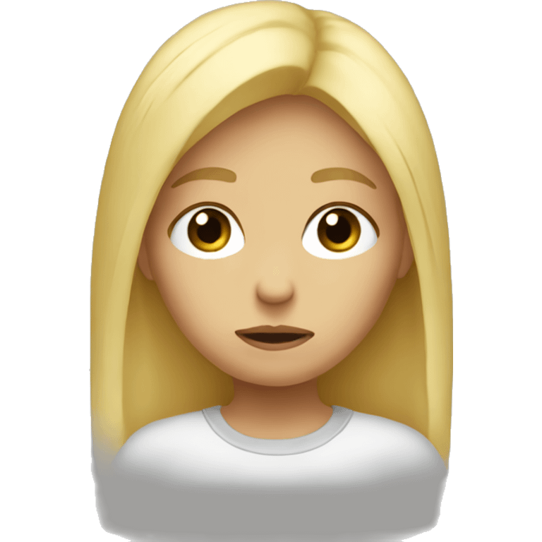 really sad blonde girl emoji