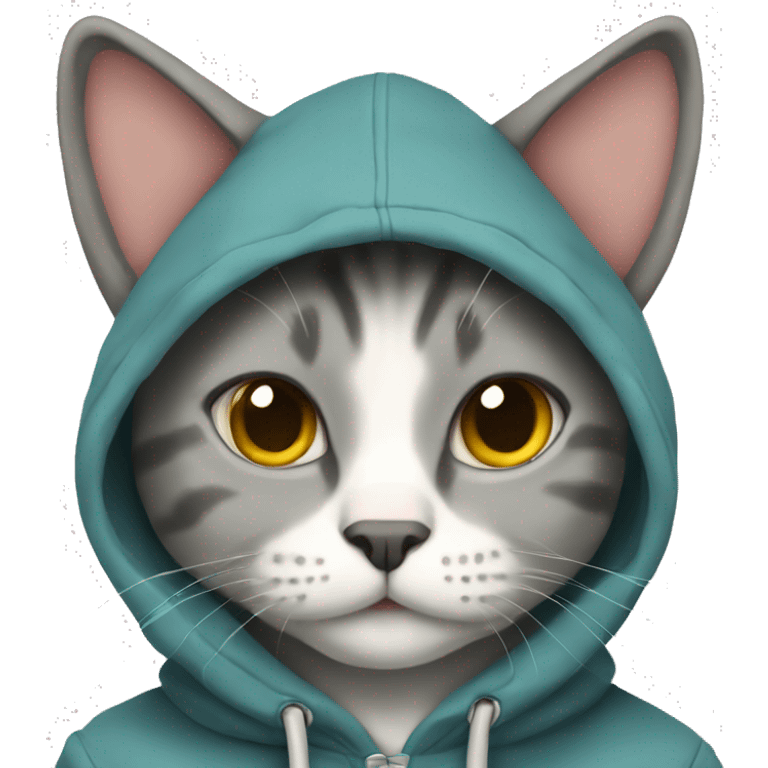 Cat with hoodie emoji