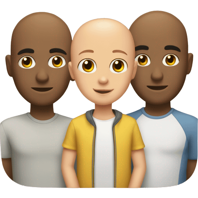 a man with a girl and 2 bald guys  emoji