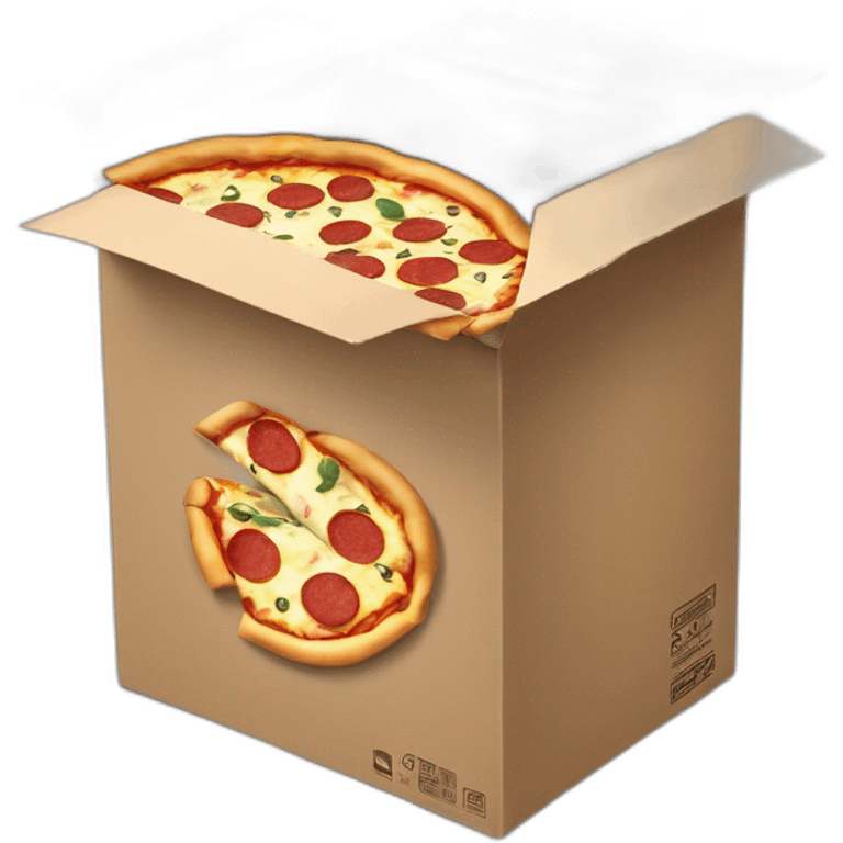 Partially opened pizza box visible from the back emoji