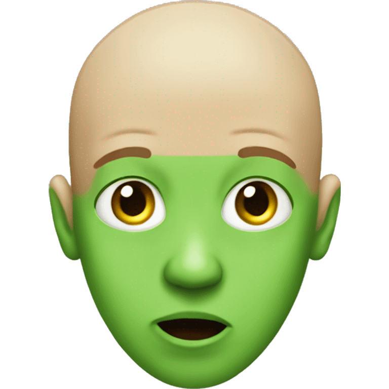 bald boy with open mouth green face  emoji