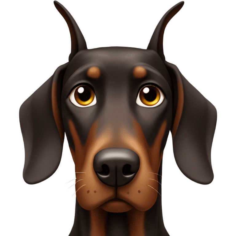 Brown Doberman face  emoji