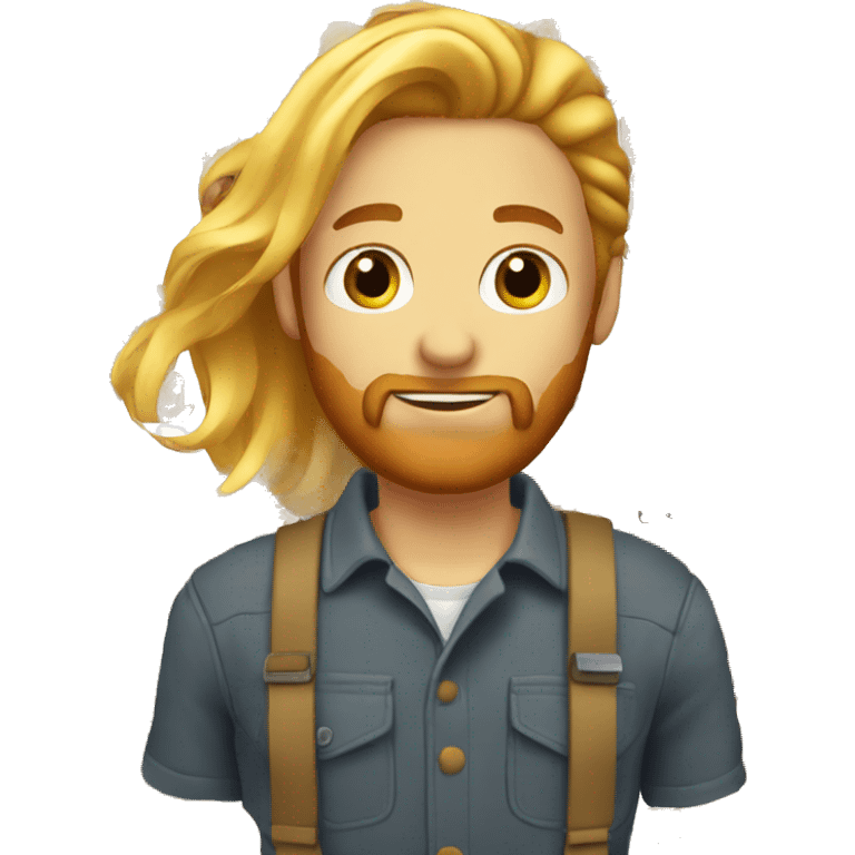 Blonde girl with her red beard blond hair boyfriend  emoji