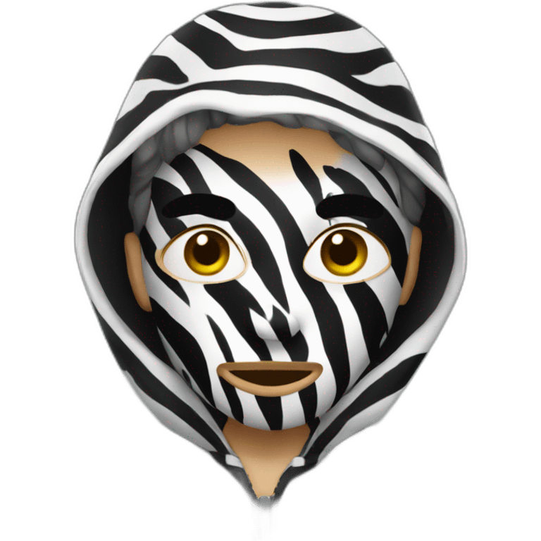 thief with a mask and zebra lined shirt emoji