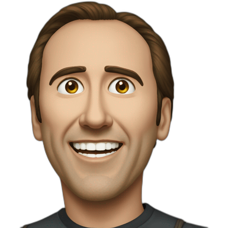 Nicolas Cage from Face Off smiling fanatically emoji