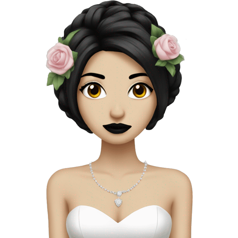 Emo punk bride with black hair emoji