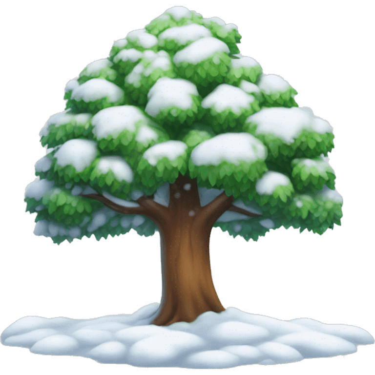 tree with snow emoji