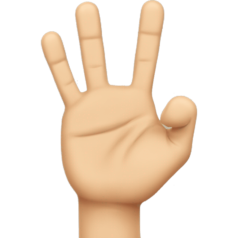 A hand with three fingers extended, palm facing forward, symbolizing a Scout salute. emoji