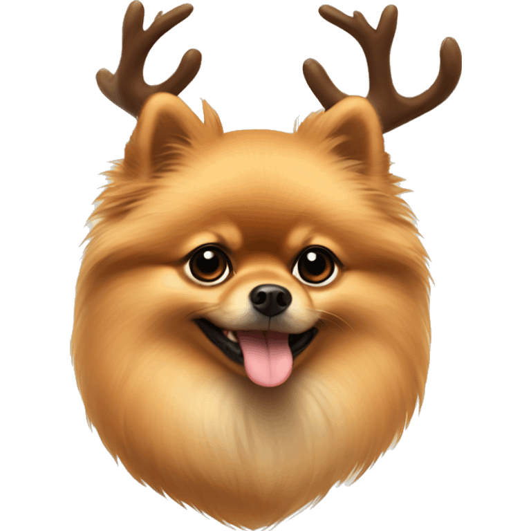 Tan Pomeranian with antlers  emoji