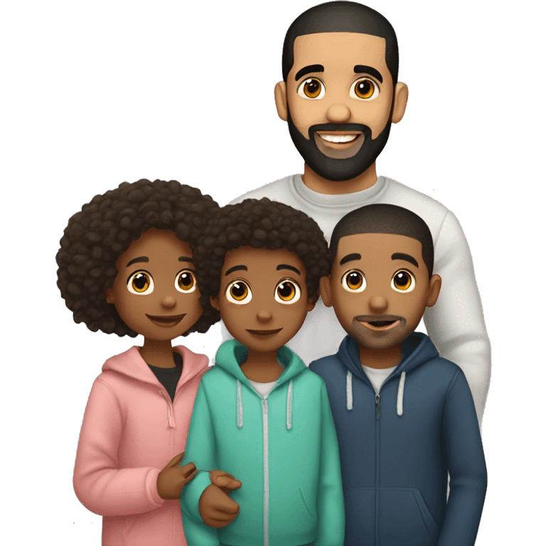 Drake with kids emoji